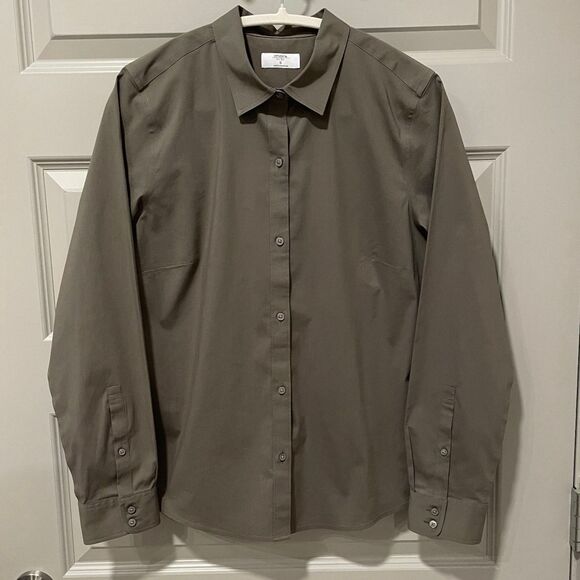 Untuckit Olive Green Button Down Bella Shirt, size 8 - Picture 1 of 11